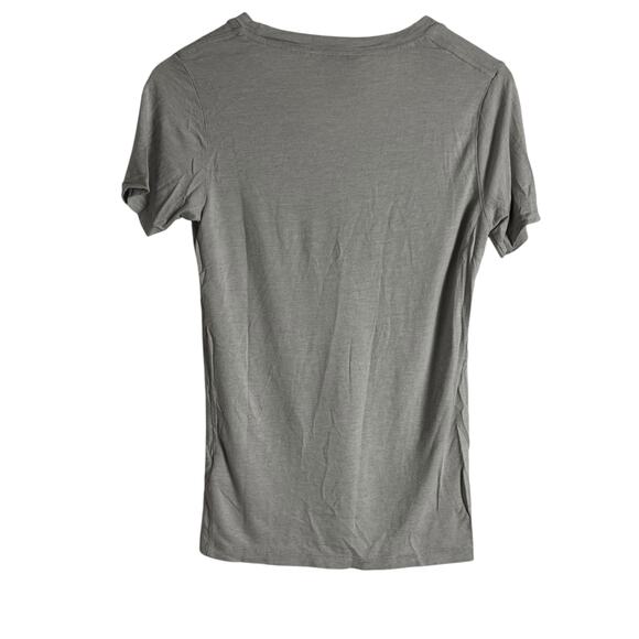 All Saints Wool Blend Light Gray Short Sleeve V-Neck T-Shirt Size Medium - Picture 7 of 8